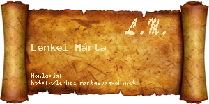 Lenkei Márta névjegykártya