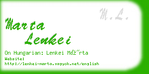 marta lenkei business card